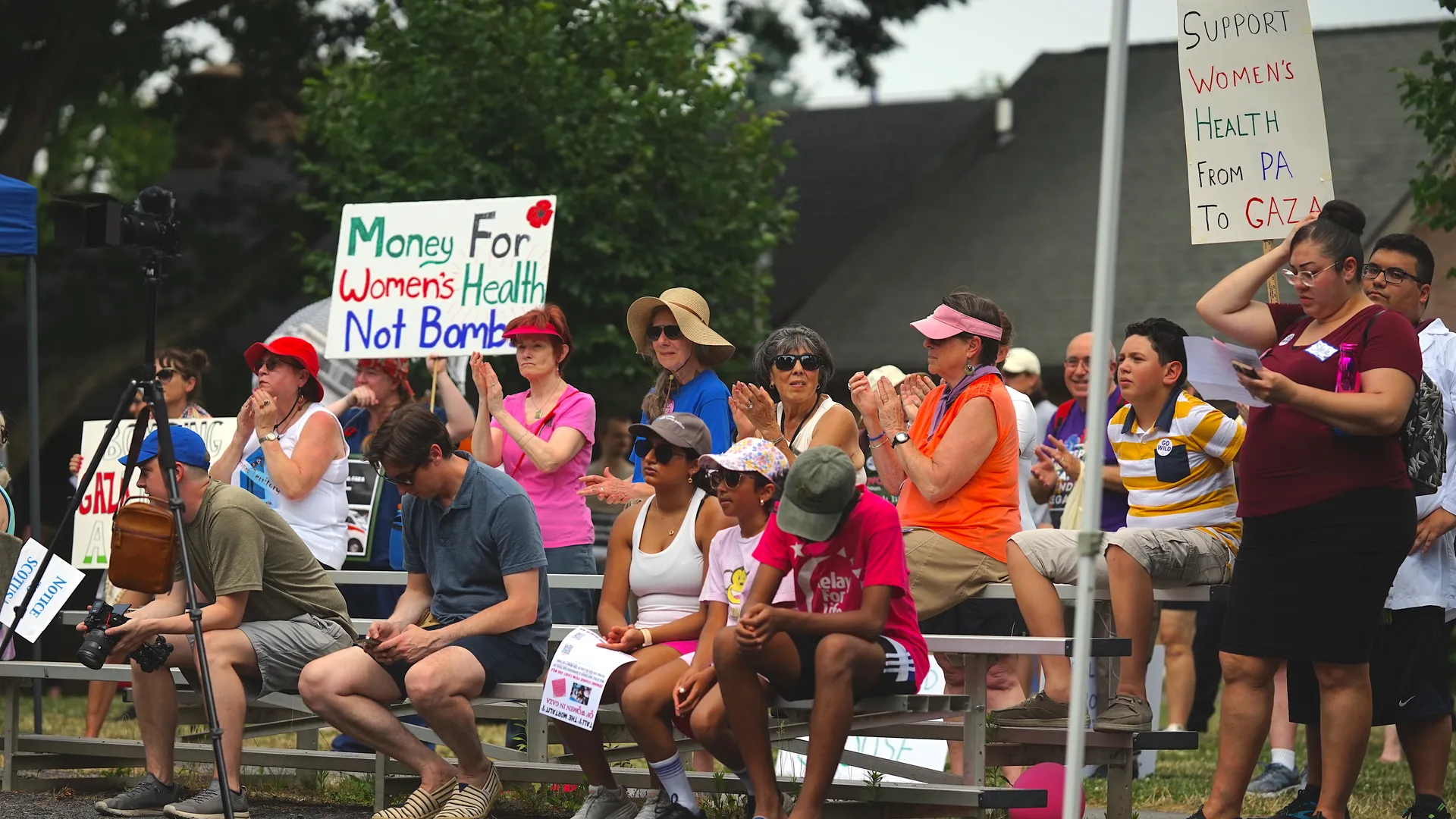 crowd at rally the valley for women's chouce bethlehem pa rose garden june 22 2024