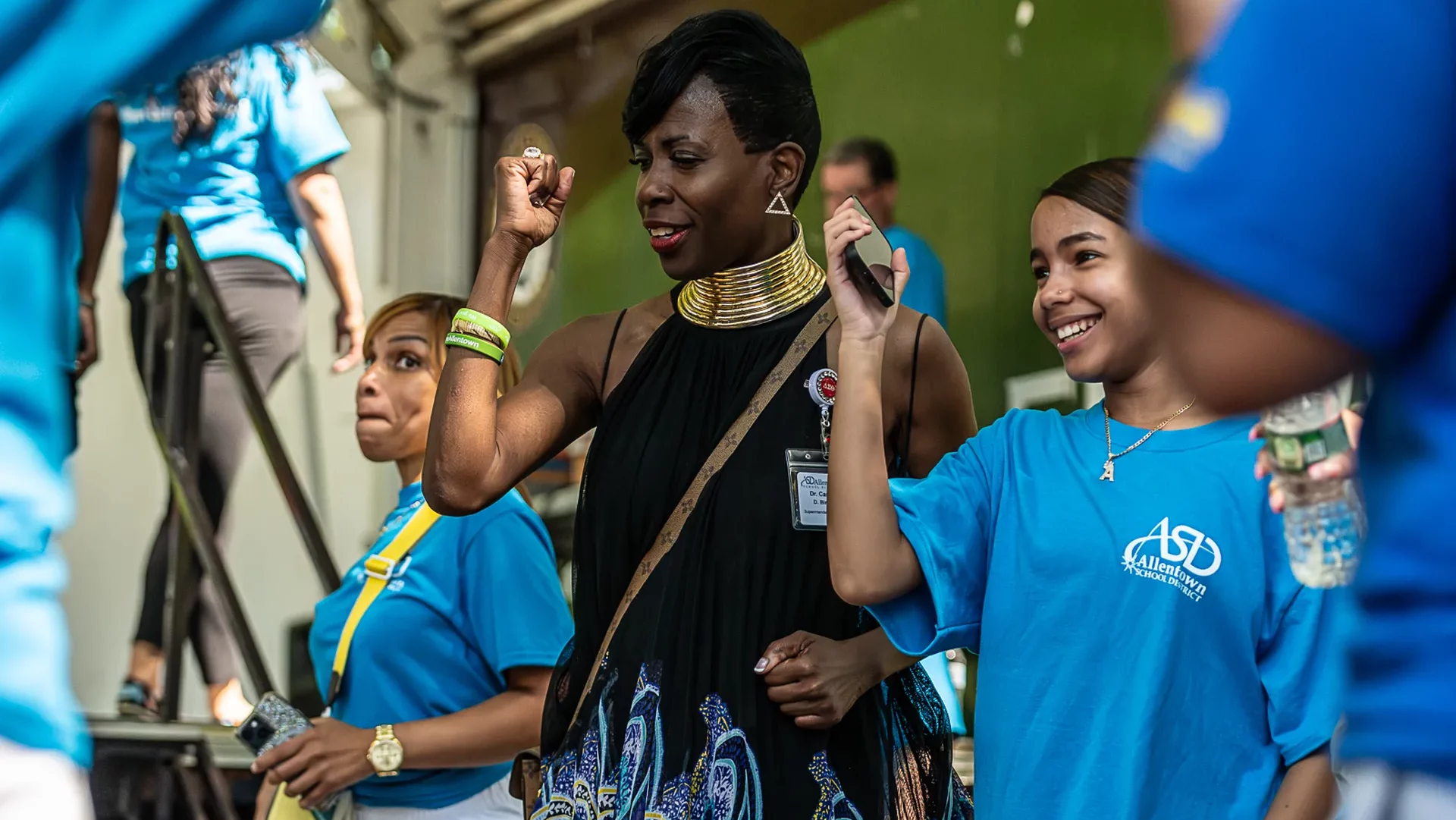 students and educators dancing allentown second annual back to school bash