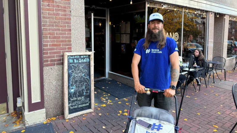 Man walking barefoot from LA to NYC stops in Bethlehem, Pa