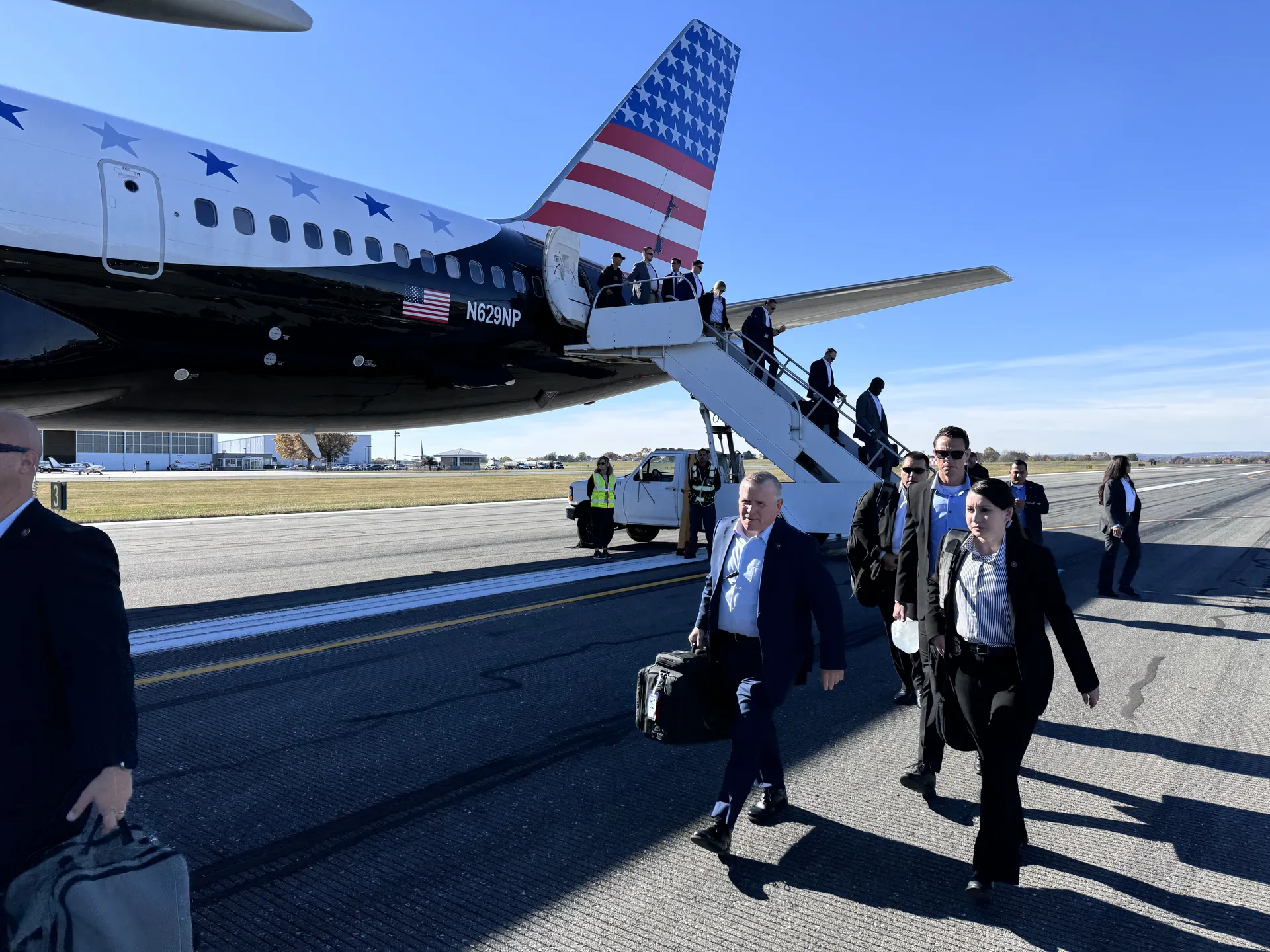 gov tim walz arrives at abe airport in the lehigh valley pennsylvania october 25th 2024