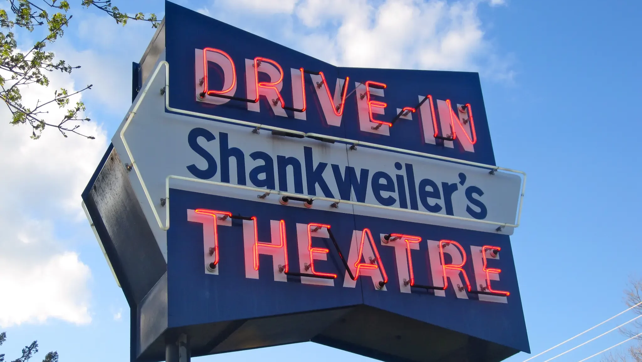 shankweiler's drive-in movie theatre sign