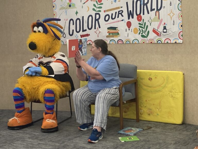 Lehigh Valley Phantoms Mascot Comes to Emmaus Public Library