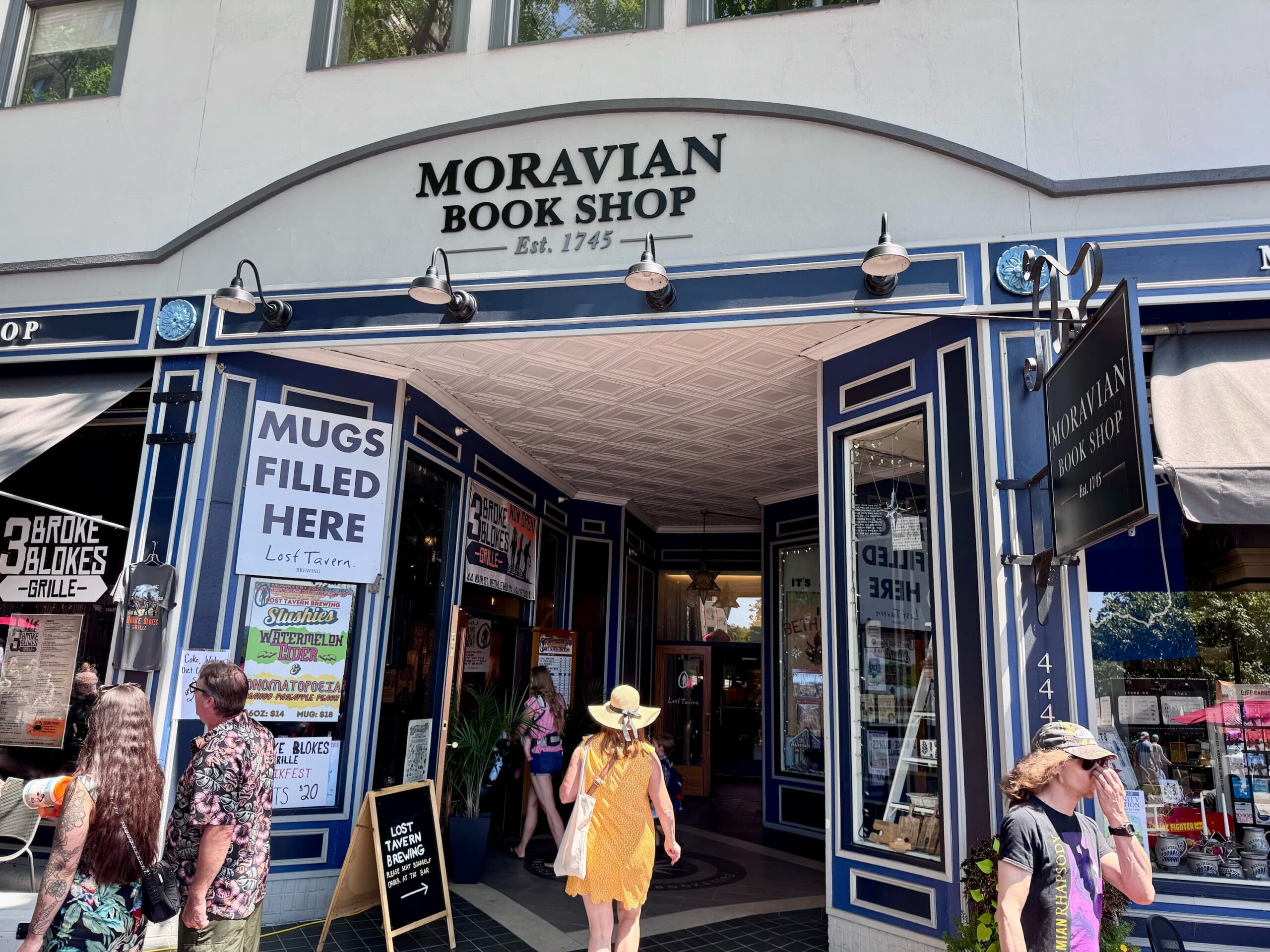 moravian book shop in bethlehem pa during musikfest time