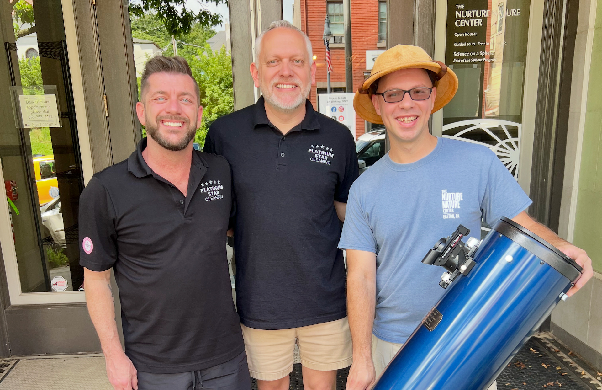 tony austin and aaron coleman telescope donation easton nature center