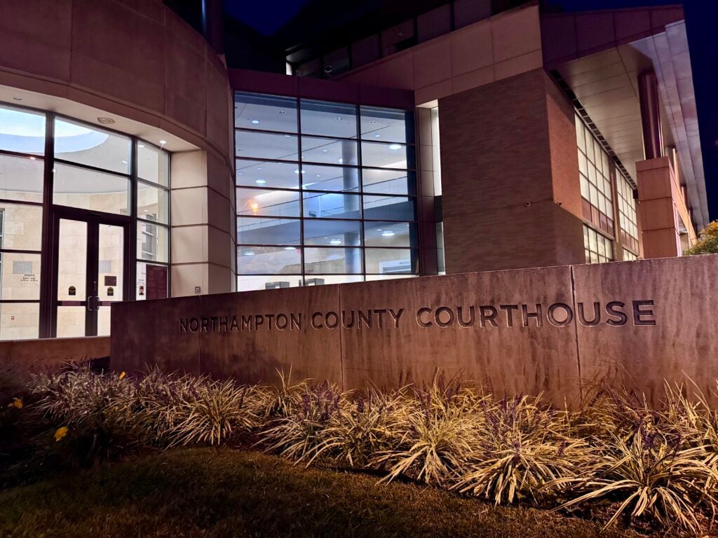northampton county courthouse at night