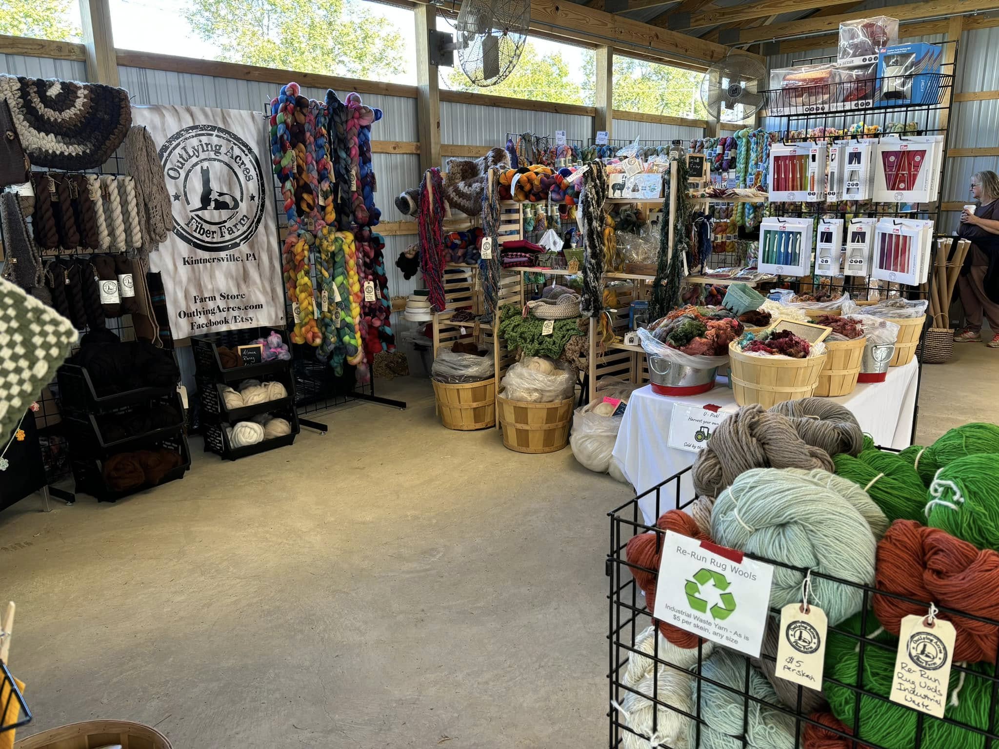 outlying acres fiber farm booth stand festival