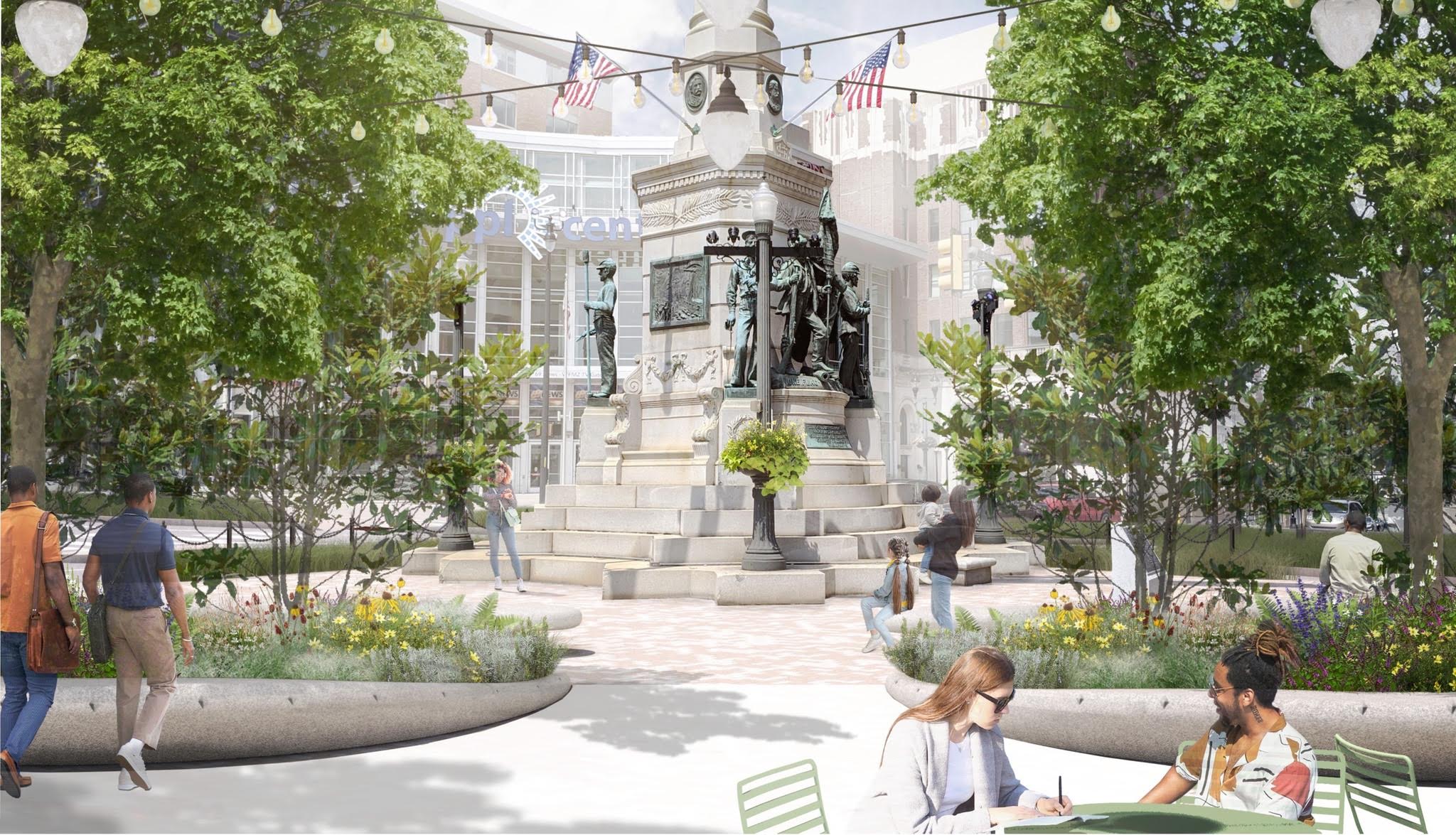 proposed mockup of allentown center square redesign construction