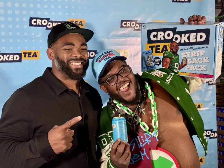 Eagles icon Brandon Graham promotes Crooked Tea at Bethlehem event