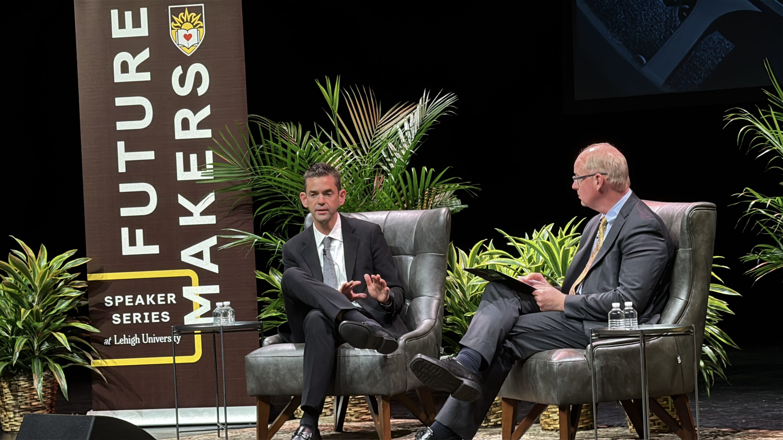 billionaire jared isaacman speaks at lehigh university makers speakers series in bethlehem pa october 14 2025