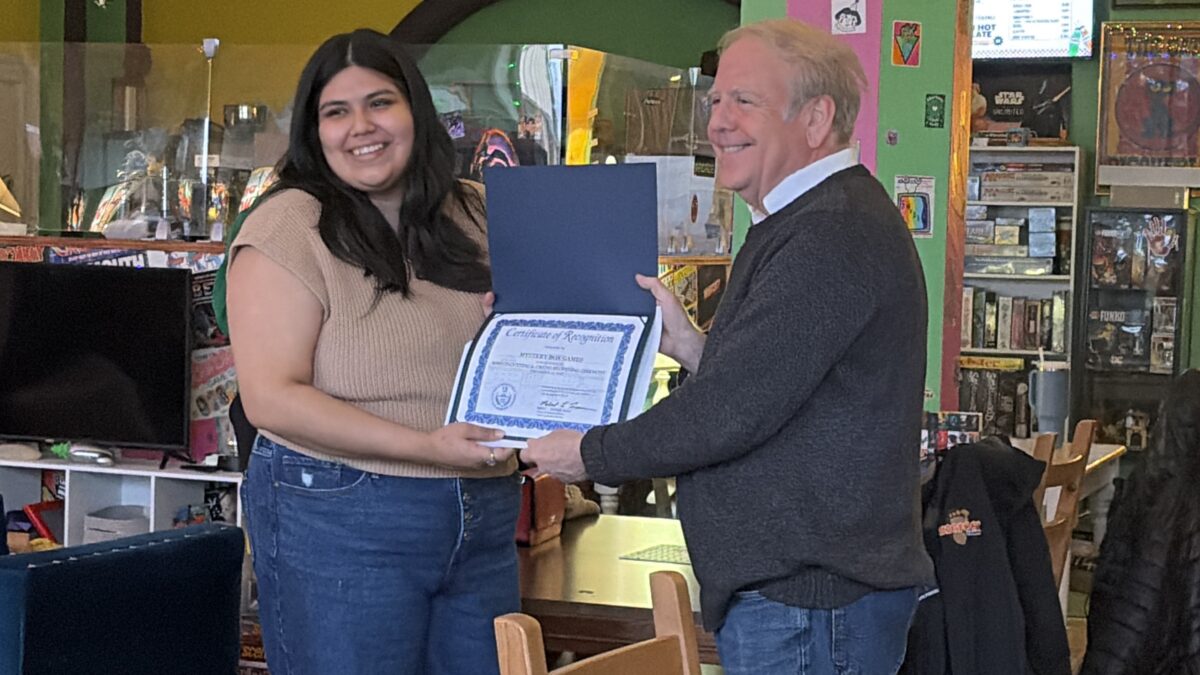 the Easton Business Association’s ribbon-cutting celebration for Mystery Box Games