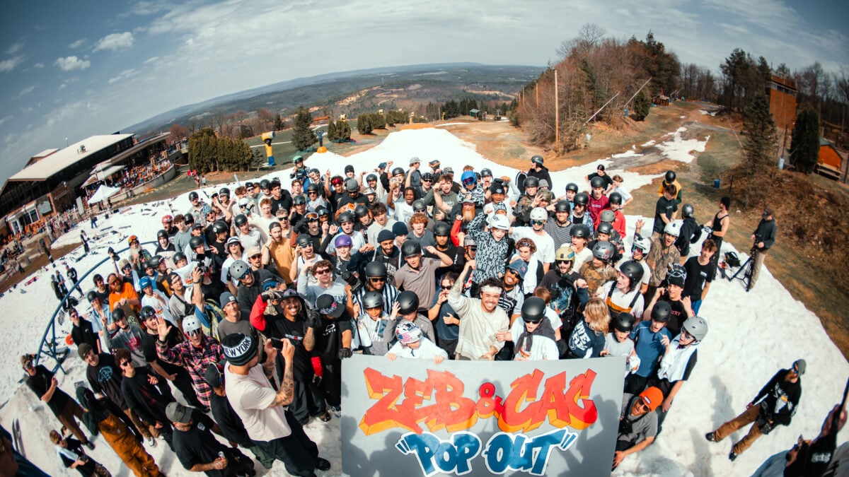 Alex Caccamo zeb powell pop out blue mountain snowboarding