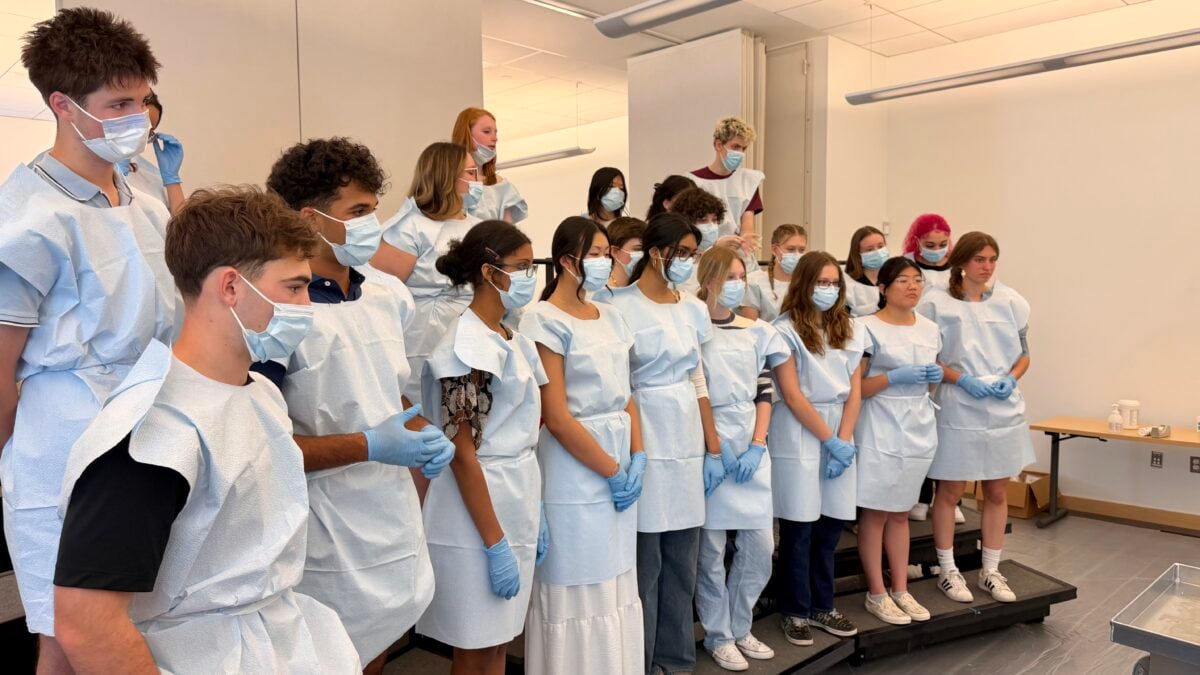 moravian academy high school kids real arm cadaver dissection may 5 2026
