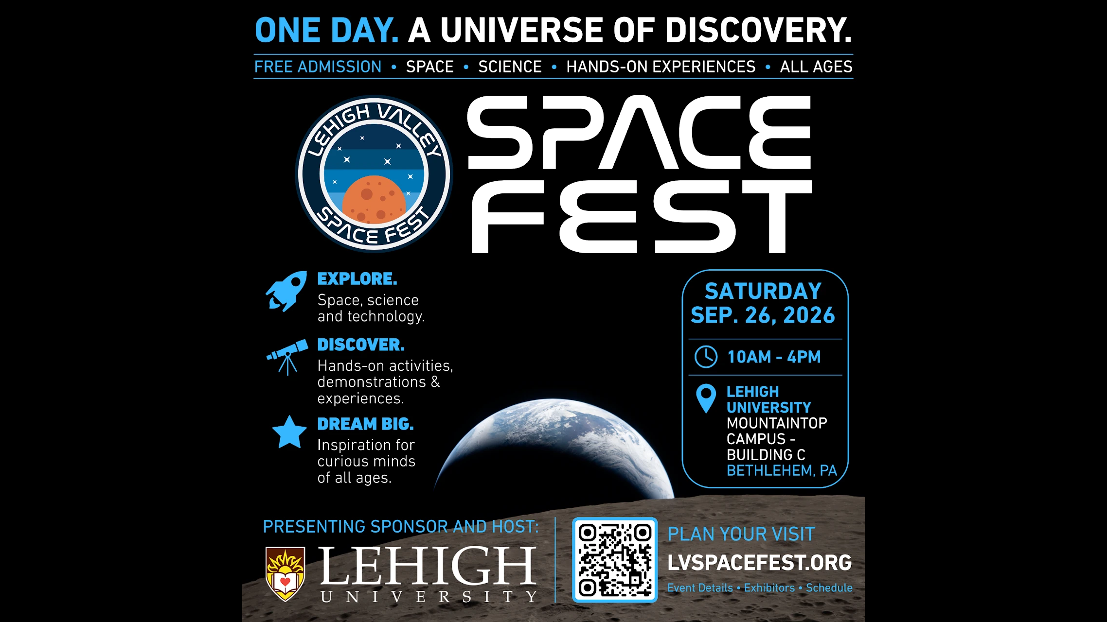 Lehigh Valley Space Fest comes to Lehigh University’s Mountaintop Campus in Bethlehem on Saturday