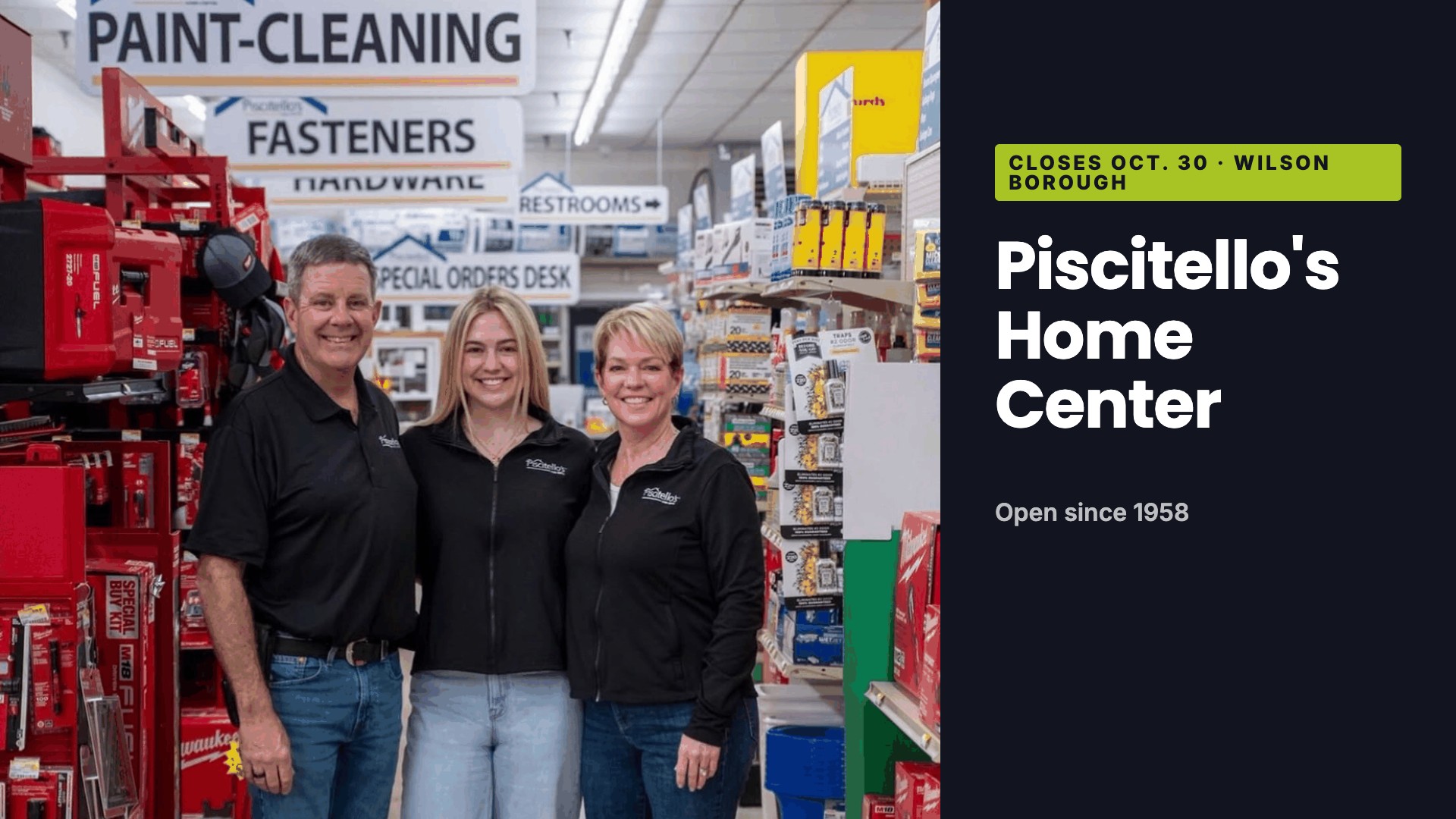 Piscitello’s Home Center closes Oct. 30 in Wilson Borough